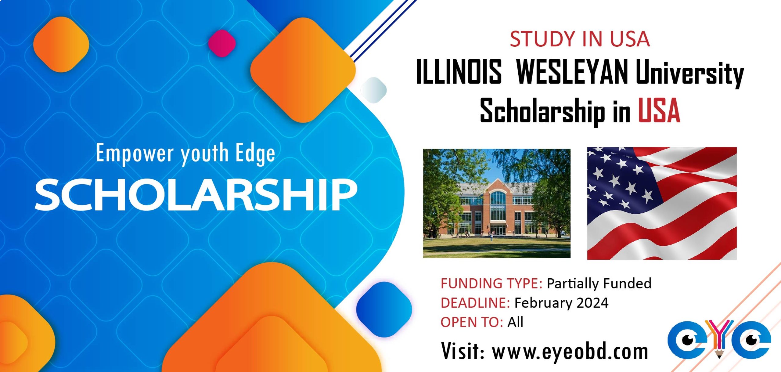 Study In USA | Illinois Wesleyan University Scholarships 2024-25 - Eyeobd